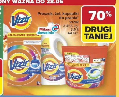 Kapsułki do prania Vizir 44-pak promocja w Carrefour Market