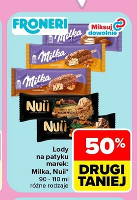 Lody na patyku Milka promocja w Carrefour