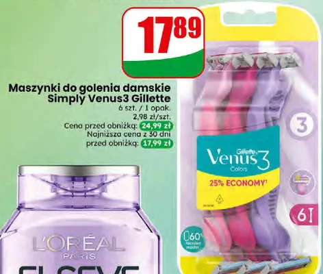 Maszynki do golenia damskie Simply Venus3 promocja w Dino