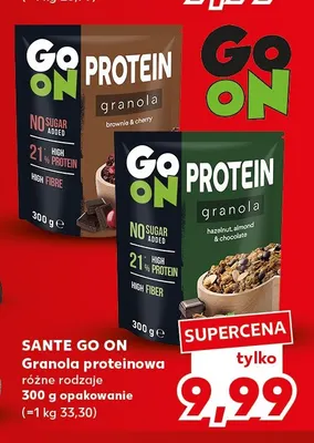 Granola proteinowa hazelnut, almond & chocolate Sante Go On promocja w Kaufland