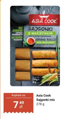 Sajgonki z warzywami Asia Cook promocja w Dino