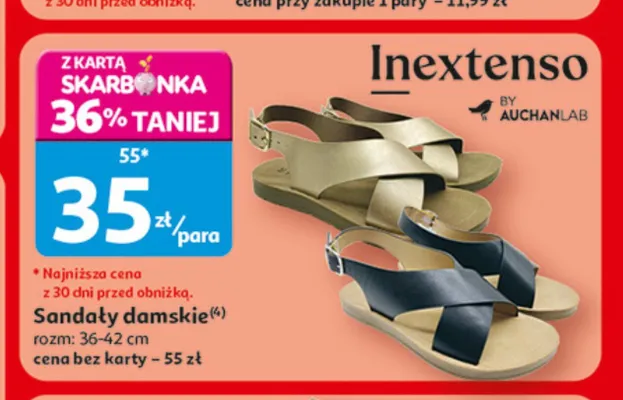 Sandały damskie Inextenso promocja w Auchan