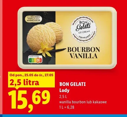 Lody kakaowe BON GELATI promocja w Lidl