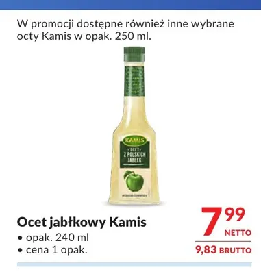 Ocet jabłkowy Kamis promocja w Makro