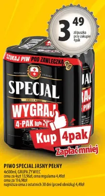 Piwo Specjal Jasny Pełny promocja w Arhelan