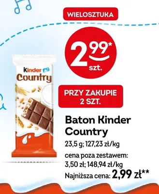 Baton Kinder Country promocja w Żabka