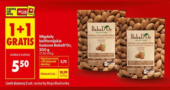 Migdały łuskane BakaD'Or promocja w Biedronka