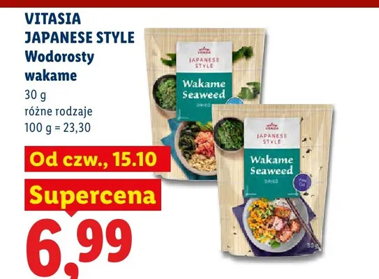 Wodorosty wakame Vitasia Japanese Style promocja w Lidl