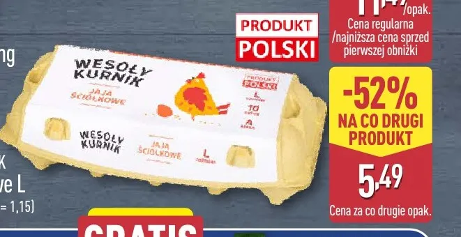 Jajka kurze ściółkowe L Wesoły Kurnik promocja w Aldi