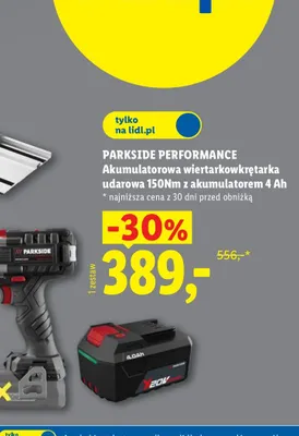 Akumulatorowa wiertarkowkrętarka udarowa Parkside Performance promocja w Lidl