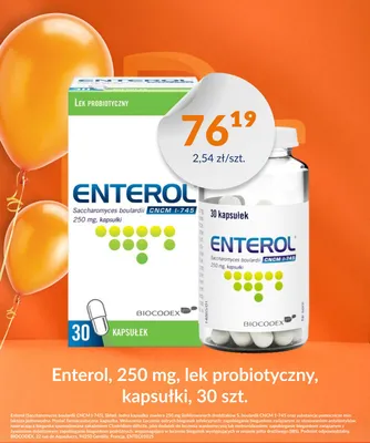 Lek probiotyczny Enterol 250mg kapsułki promocja w DOZ.PL