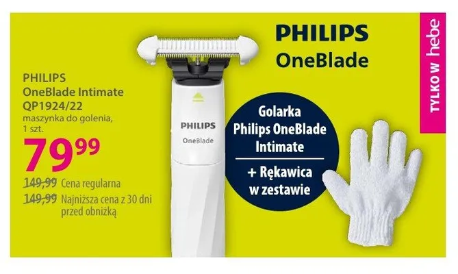 Maszynka do golenia PHILIPS OneBlade Intimate QP1924/22 promocja w Hebe
