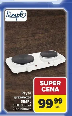 Płyta grzewcza SIMPL SHP303-24 2-palnikowa promocja w Carrefour