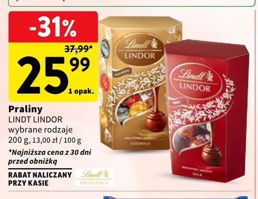 Praliny Lindt Lindor promocja w Intermarche
