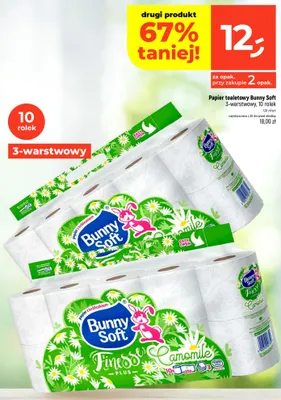 Papier toaletowy Bunny Soft Finesse Camomile 3-warstwowy 10-pak promocja w Dealz