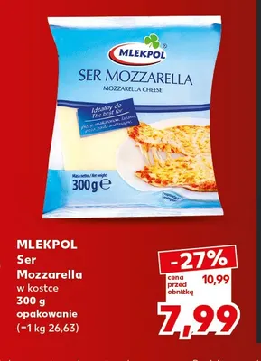 Ser Mozzarella w kostce Mlekpol promocja w Kaufland
