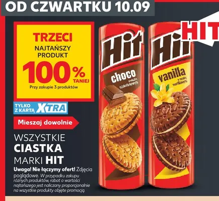 Ciastka Hit vanilla o smaku waniliowym promocja w Kaufland