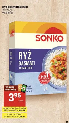 Ryż basmati Sonko promocja w Delikatesy Centrum