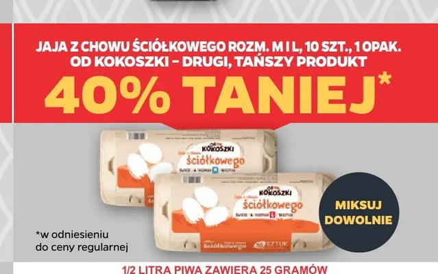 Jajka kurze z chowu ściółkowego rozm. M Od Kokoszki promocja w Netto