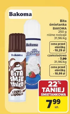 Bita śmietanka Bakoma śmietankowa promocja w Carrefour Market
