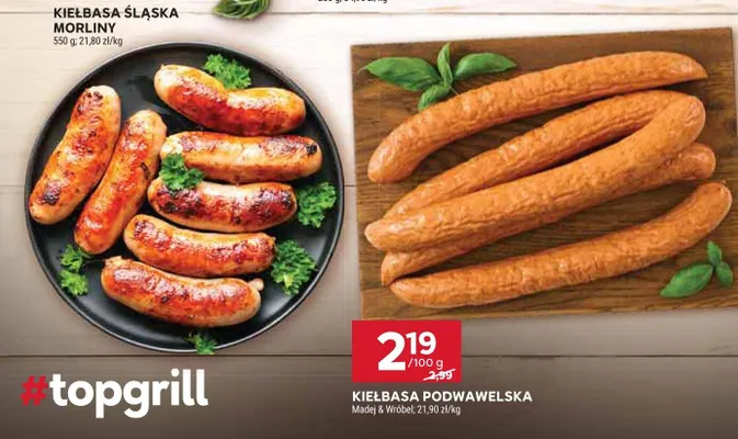 Kiełbasa podwawelska Madej & Wróbel promocja w Stokrotka