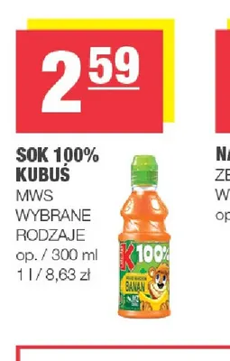 Sok Kubuś 100% promocja w SPAR