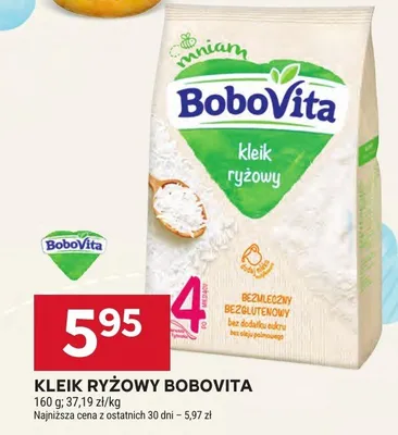 Kleik ryżowy BoboVita bezmleczny bezglutenowy bez dodatku cukru promocja w Stokrotka