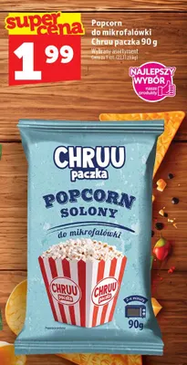 Popcorn do mikrofalówki solony Chruu paczka promocja w TOPAZ