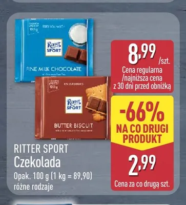 Czekolada Fine Milk Chocolate Ritter Sport promocja w Aldi