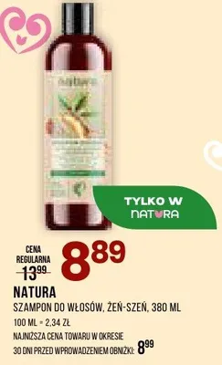 Szampon do włosów żeń-szeń promocja w Drogerie Natura