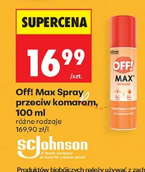 Spray przeciw komarom Off! Max promocja w Biedronka