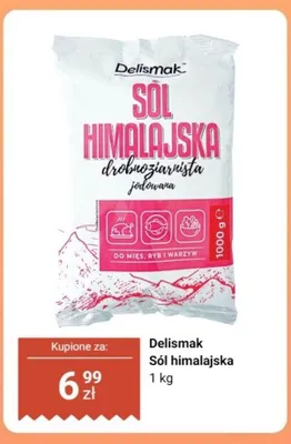 Sól himalajska drobnoziarnista jodowana Delismak promocja w Dino
