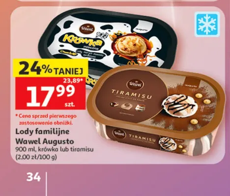 Lody familijne Wawel Augusto krówka promocja w Auchan