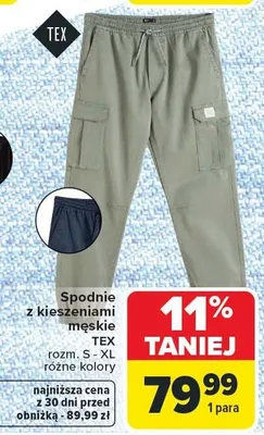 Spodnie z kieszeniami męskie promocja w Carrefour