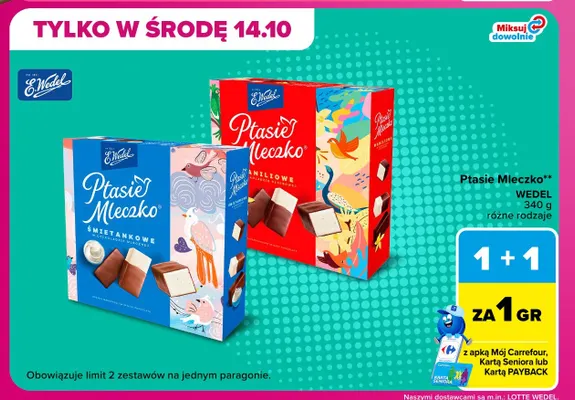 Ptasie Mleczko śmietankowe E.Wedel promocja w Carrefour Market