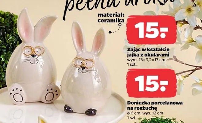 Zając w kształcie jajka z okularami promocja w Netto
