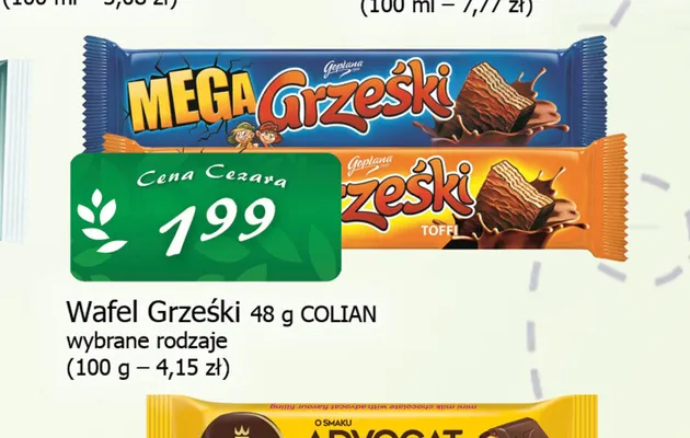 Wafel Grześki Colian promocja w CEZAR Delikatesy