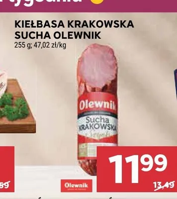 Kiełbasa krakowska sucha Olewnik promocja w Stokrotka