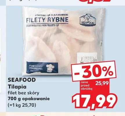 Tilapia filet bez skóry Seafood promocja w Kaufland
