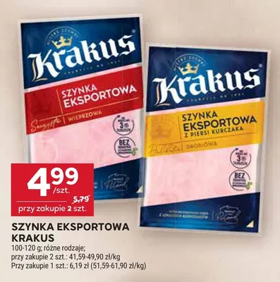 Szynka eksportowa z piersi kurczaka Krakus promocja w Stokrotka
