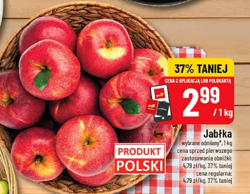 Jabłka polskie wybrane odmiany promocja w POLOmarket