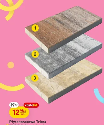 Płyta tarasowa Triest pastelowa harmonia promocja w Castorama