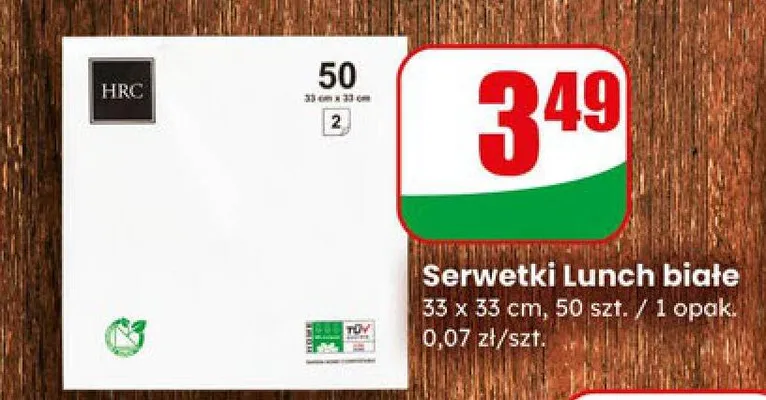 Serwetki lunch białe promocja w Dino