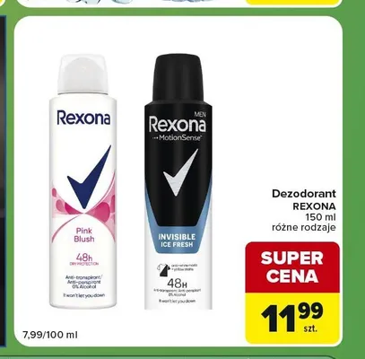 Dezodorant Rexona Pink Blush promocja w Carrefour Express