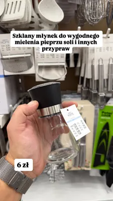 Szklany młynek do przypraw Pepco Home promocja w Pepco