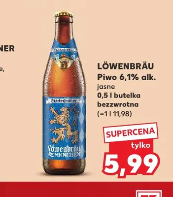Piwo 6,1% Löwenbräu promocja w Kaufland