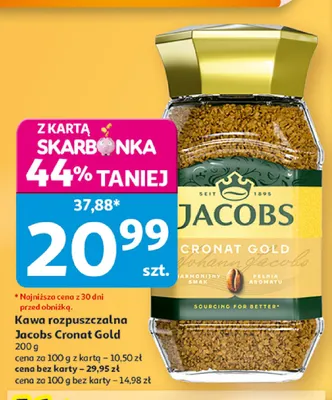 Kawa rozpuszczalna Jacobs Cronat Gold promocja w Auchan
