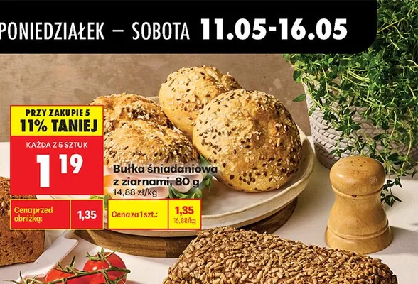 Bułka śniadaniowa z ziarnami promocja w Biedronka