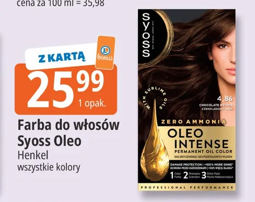 Farba do włosów Syoss Oleo promocja w Leclerc