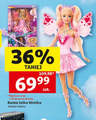Lalka Barbie Wróżka zmiana koloru promocja w Auchan